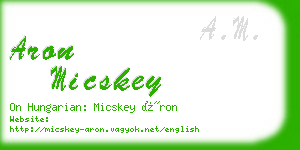 aron micskey business card